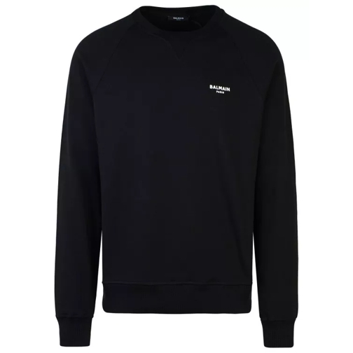 Balmain Black Cotton Sweatshirt Black 