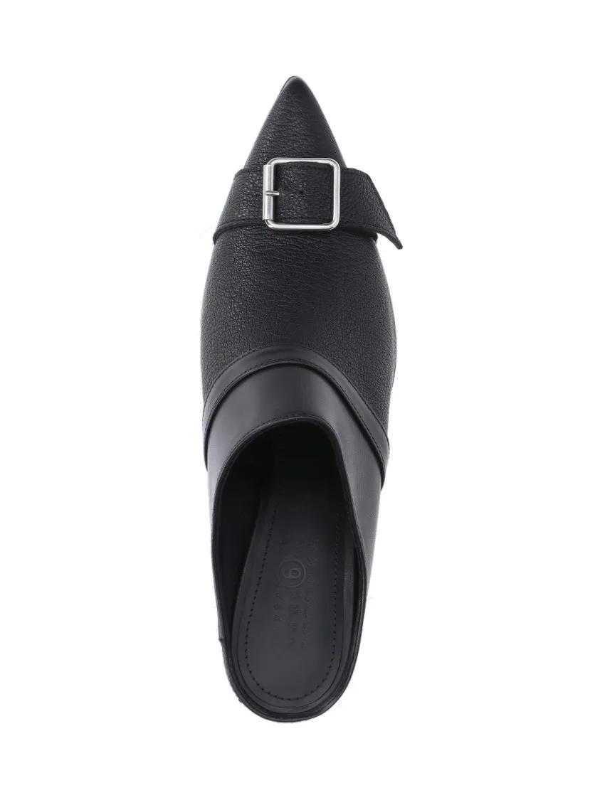 Thumbnail - MM6 Maison Margiela Slipper & Pantoletten - Buckle Mules – Black - Gr. 37 (EU) - in Schwarz - für Damen