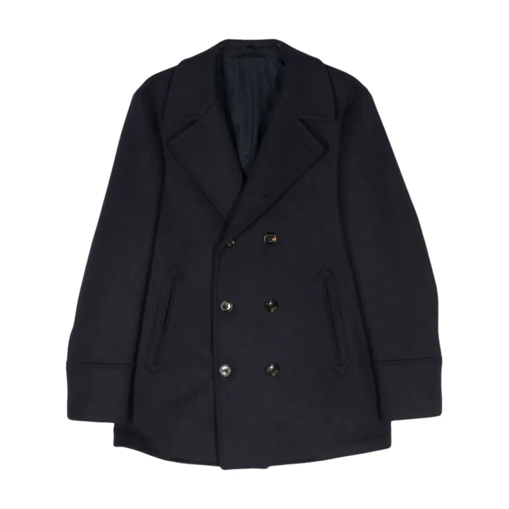 Eleventy Double Breasted Coat Blue Blazer