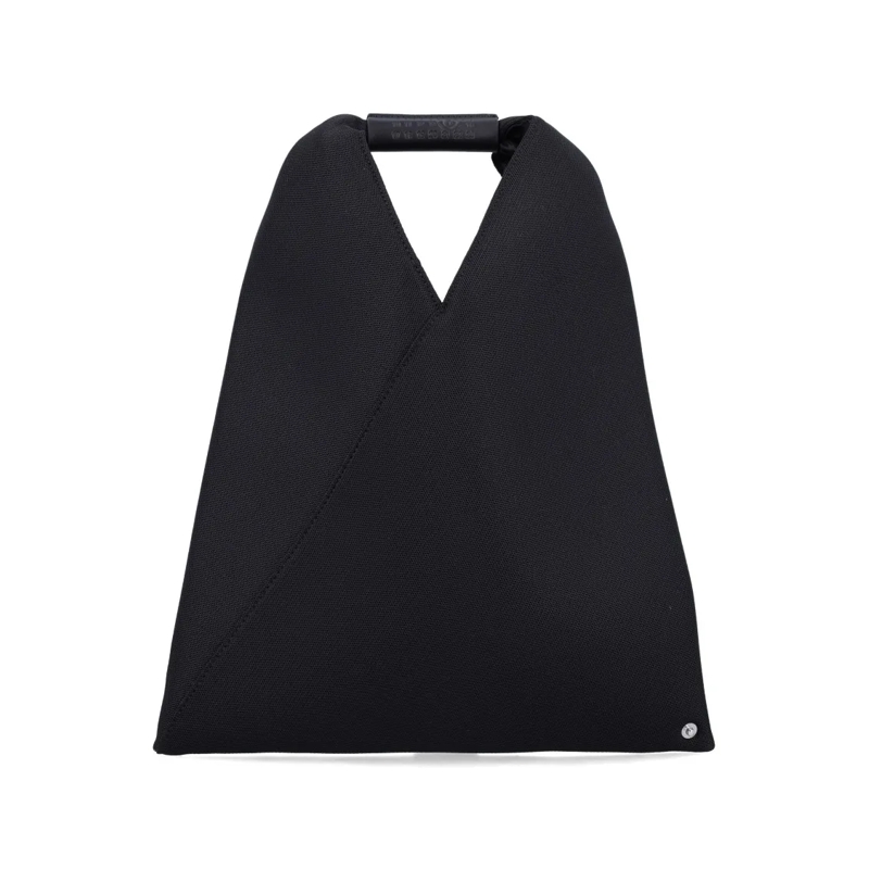 MM6 Maison Margiela Tote Compact Triangular Mesh Bag With Embossed Stitchin Black