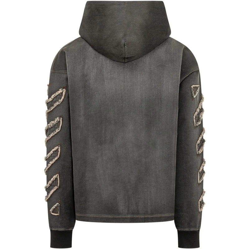 Off-White  Felpa con Cappuccio e Dettagli Applicati sulle Man dunkelgrau(Image 2)