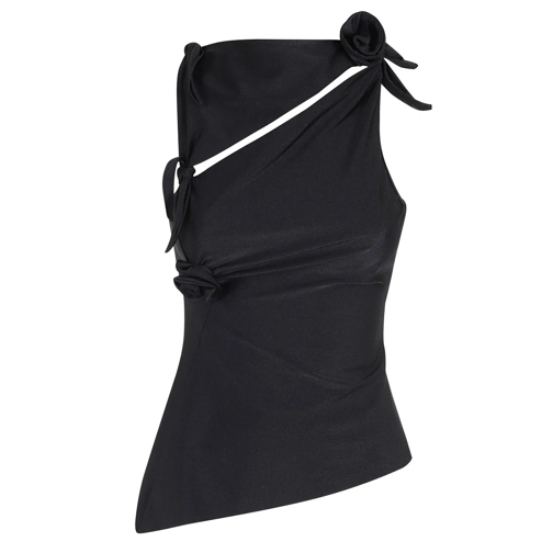 Coperni Blusen Asymmetric Flower Top Black