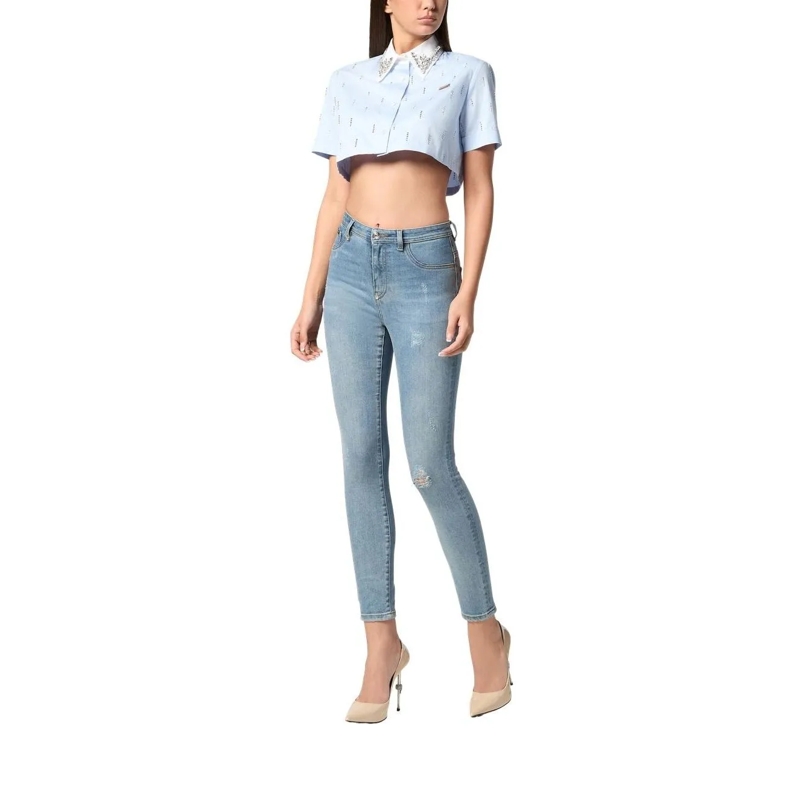 Philipp Plein Hemd Hemd Mit Schmucksteinen hell-blau(Image 2)