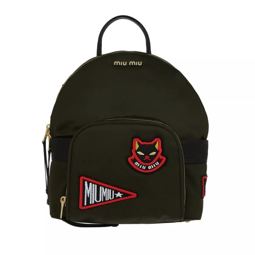 Miu Miu Matelassé Fabric Backpack Militare Backpack