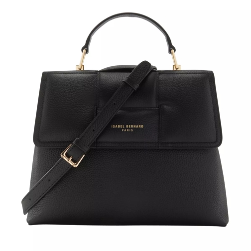 Isabel Bernard Femme Forte Lacy Black Calfskin Leather Handbag Cartable