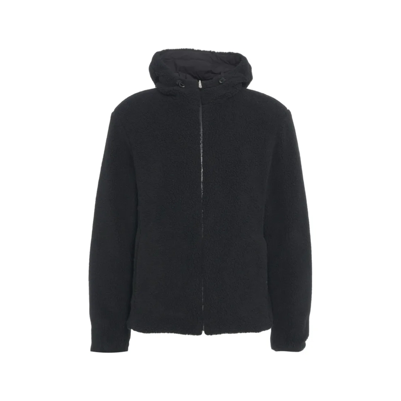 Herno  Teddy Jacket With Drawstring Hood And Plush Textur Black