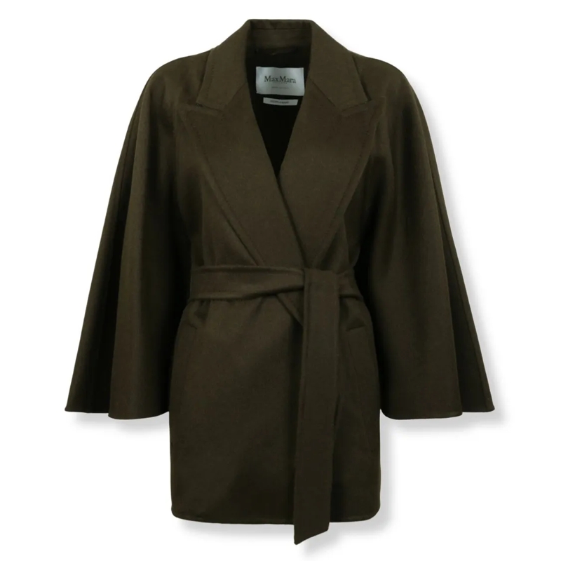 Max Mara Wintermantel Short Wrap Coat With Oversized Silhouette Black