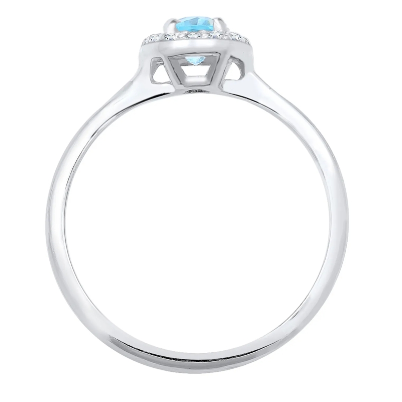 Elli Ring Ring Verlobungsring Topas Diamant (0.08 ct.) 925 S silber(Image 3)