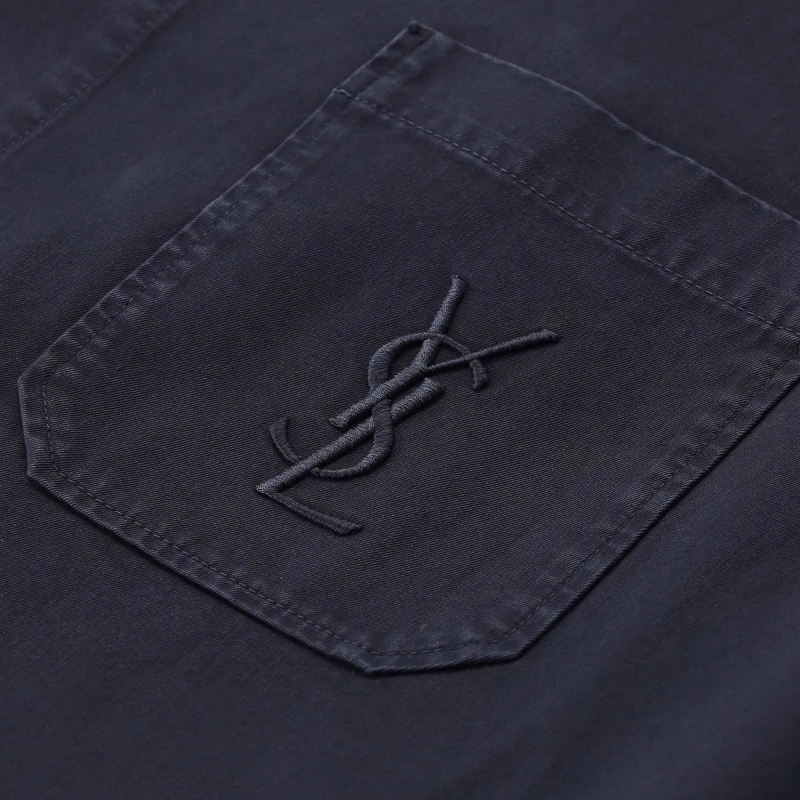 Saint Laurent Hemd Hemdjacke mit Logo blau(Image 9)