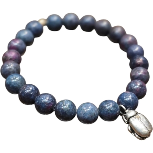 CATHERINE MICHIELS Bracelet Bracelet Milo Silver Diamant serti kyanite elastiq blau