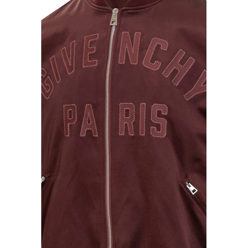 Givenchy Blouson aviateur Bomber Bordeaux con Logo Ricamato braun(Image 4)