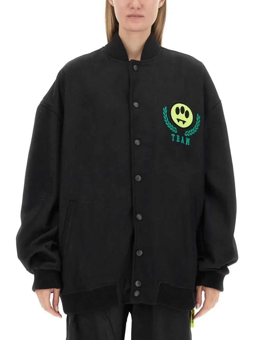 Thumbnail - Barrow - Playful Graphic Oversized Jacket - Größe M - schwarz