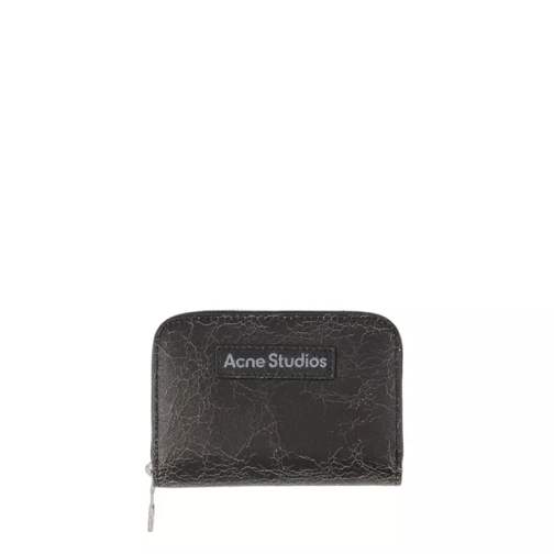 Acne Studios Acite Crackle Wallet - Leather - Black Black Plånbok med dragkedja