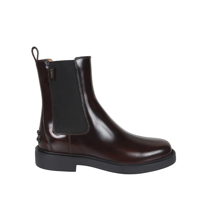 Tod's Bottes Mustard Leather Ankle Boots Black
