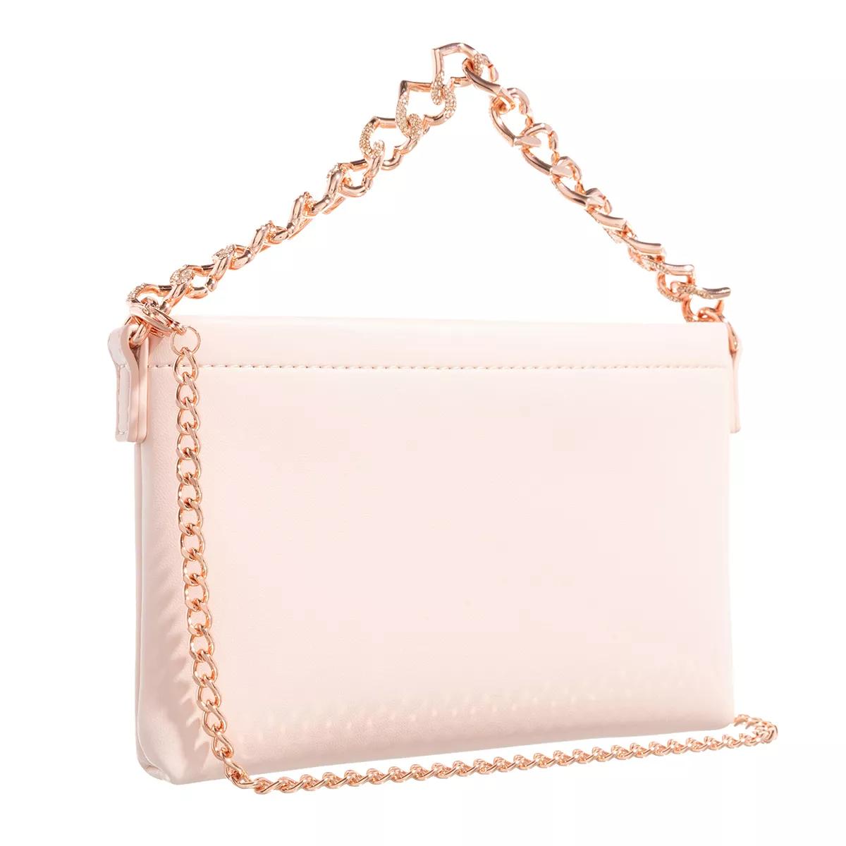 Love Moschino Crossbody bags Strass Heart Chain in poeder roze