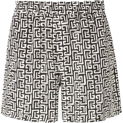 Balmain Korte broek Monogram Logo Bermuda Shorts mehrfarbig