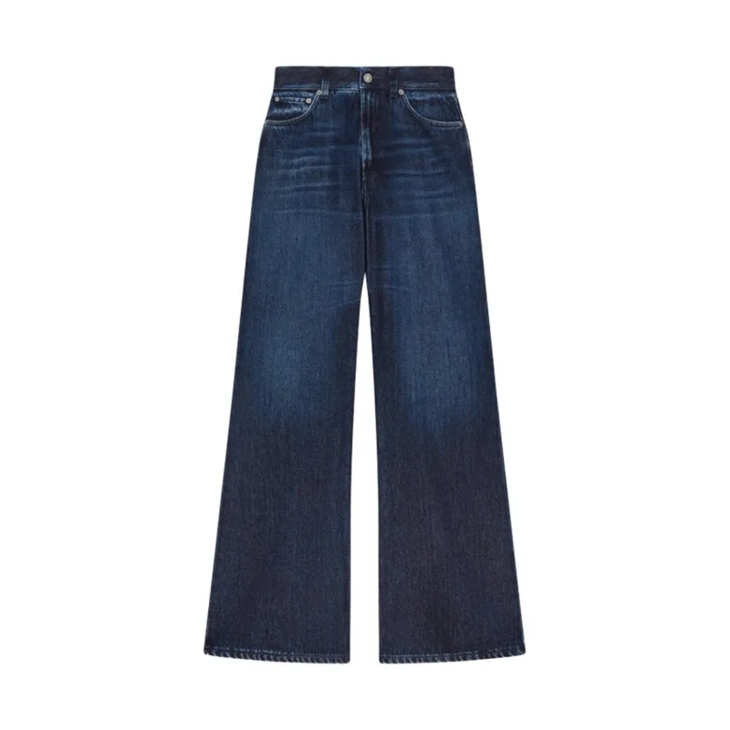 Dondup Jeans Wide-Leg Deep Indigo Jeans With Classic Five-Pocke Blue