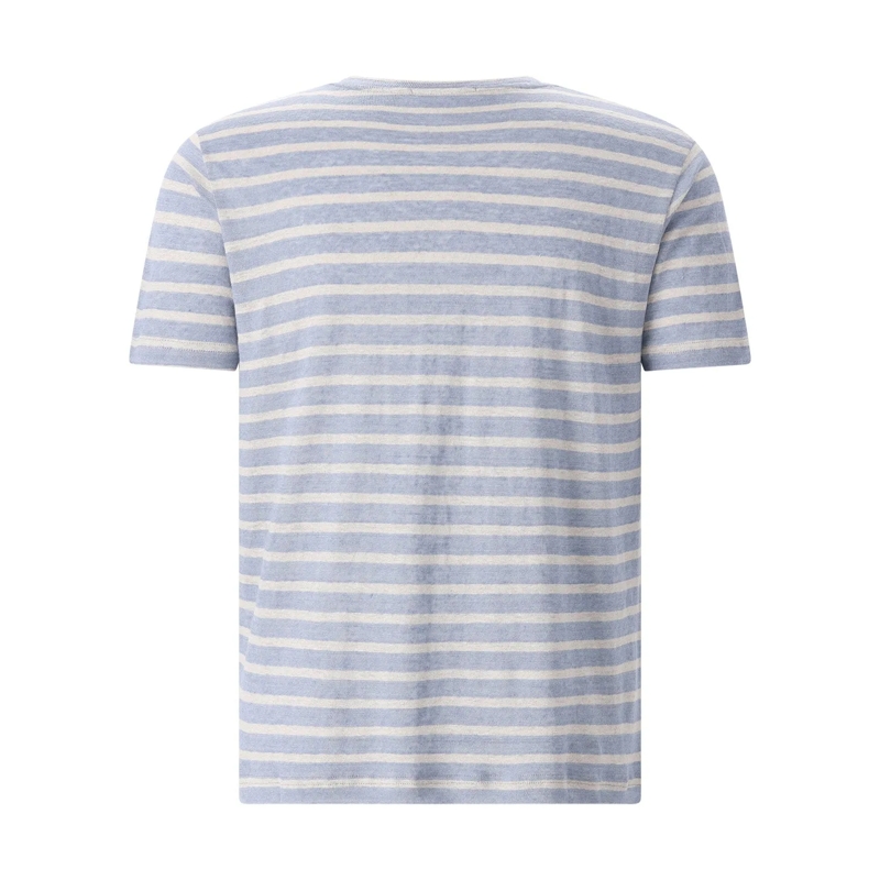 Stefan Brandt T-shirt Gestreiftes T-Shirt Enno aus Leinen grau(Image 6)