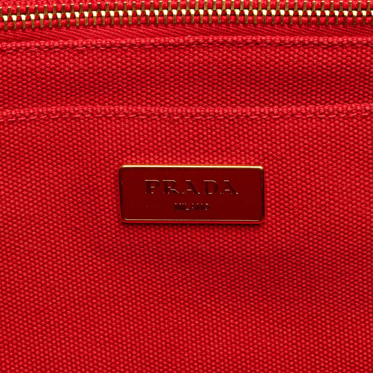 Thumbnail - Prada Hobo Bags - Canvas Canapa Bijoux Satchel - Gr. unisize - in Rot - für Damen