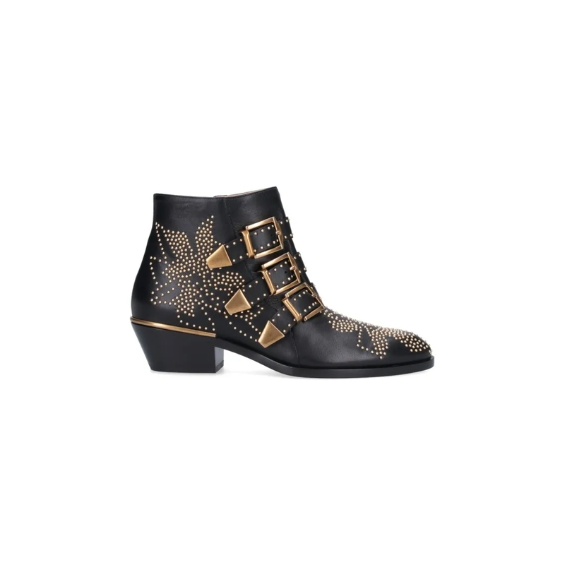 Chloé Stiefel Susanna Leather Studs Boots Black/Gold(Image 2)