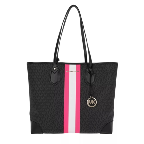 MICHAEL Michael Kors Eva Large Tote Black/Neon Pink Shopping Bag