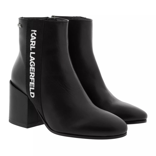 Karl Lagerfeld Lavinia Karl Band Midi Boot Black Leather Ankle Boot