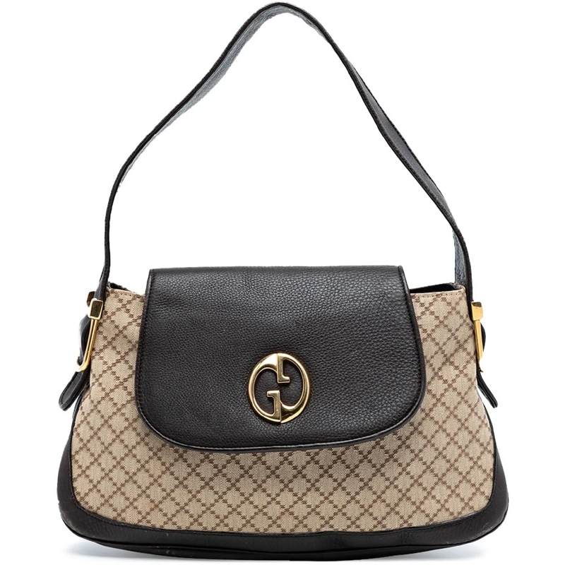Gucci Schultertasche Diamante Canvas 1973 Shoulder Bag braun