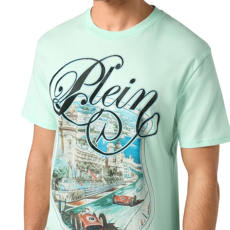 Philipp Plein T-Shirt T-Shirt Racing Mit Schmucksteinen grün(Image 5)