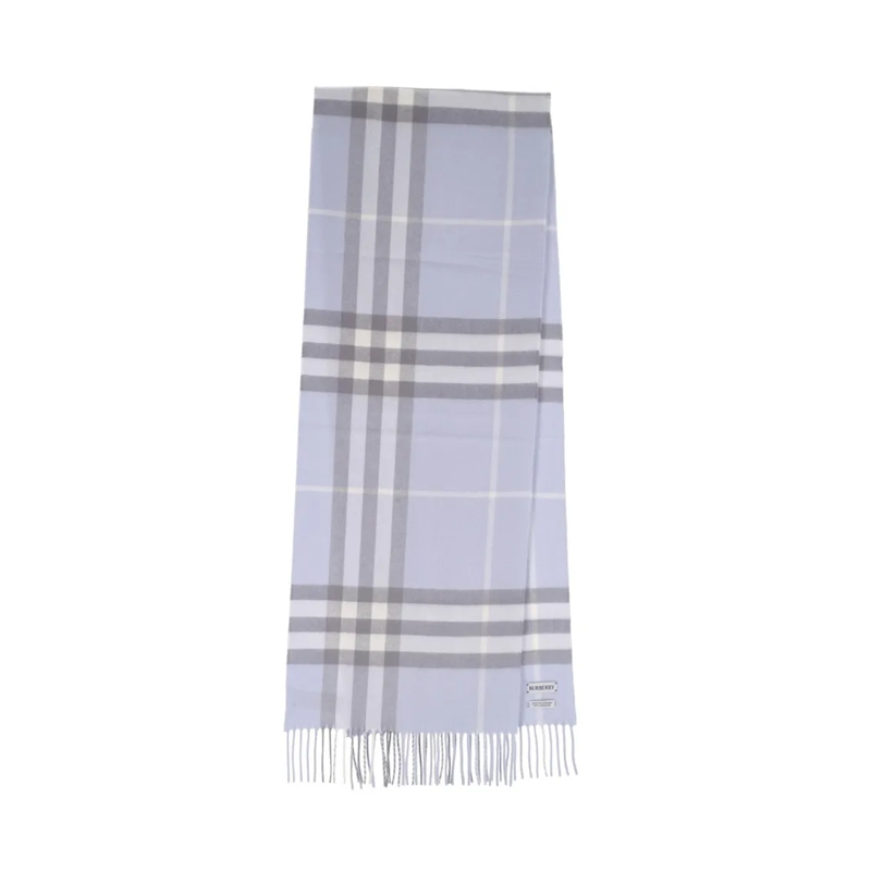 Burberry Lichtgewicht Sjaal "Check" Scarf In Blue Cashmere, All-Over "Check" P Purple