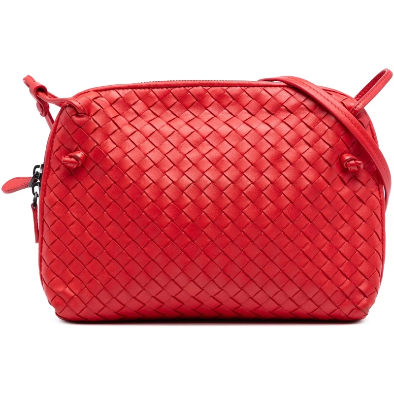 Bottega Veneta Schultertasche Nappa Intrecciato Nodini Crossbody rot