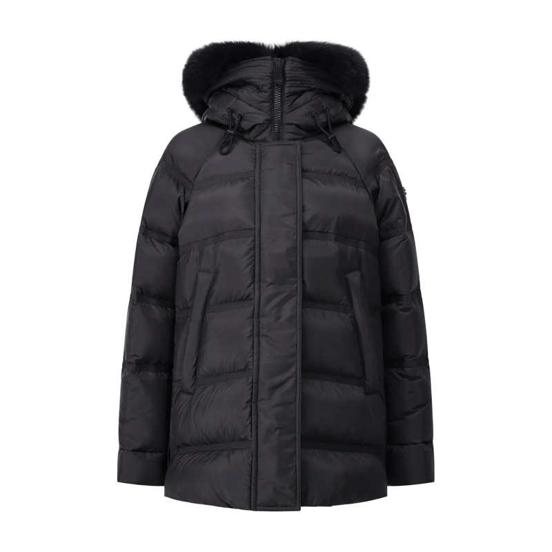 Peuterey Blazer Steppjacke Takan mit Fellbesetz Schwarz