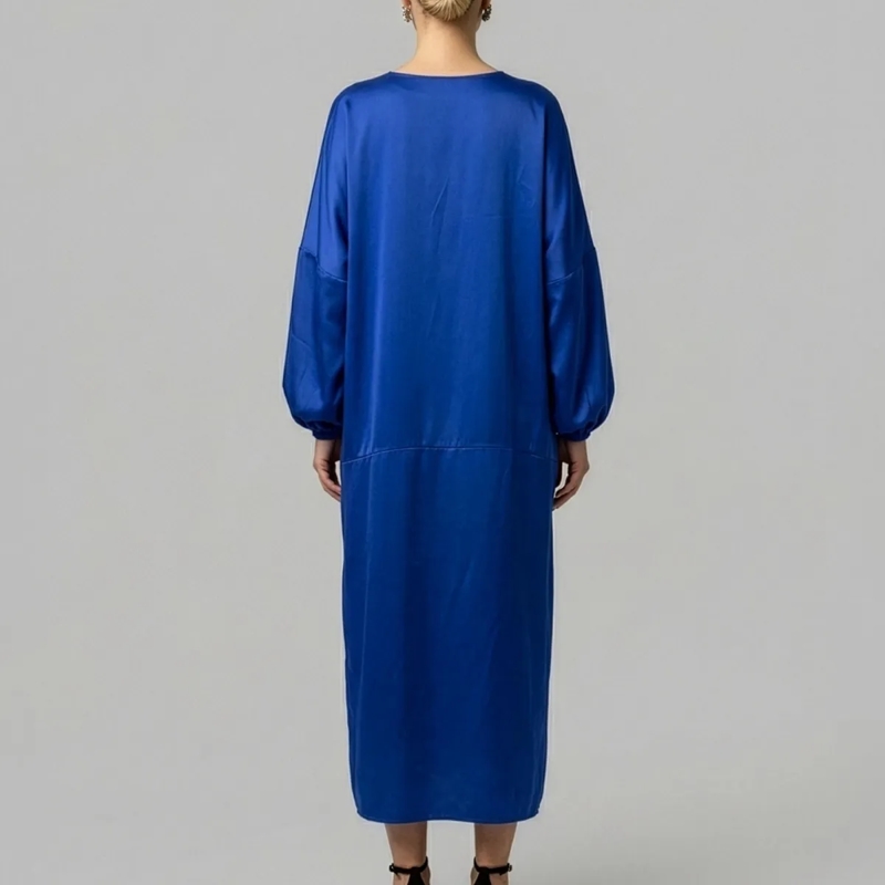 Helene Galwas Kleid Kleid aus Satinseide IVANARE blau(Image 3)