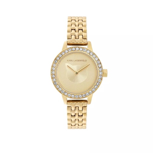 Karl Lagerfeld Small Pave Choupette Watch Yellow Gold Dresswatch