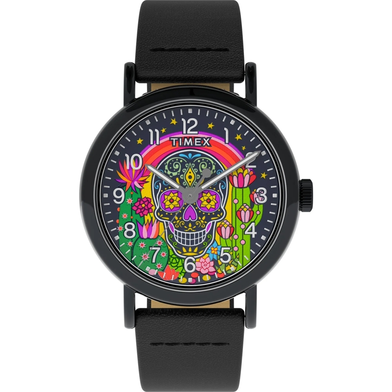 Timex Quarzuhr Quarz-Analoguhr Timex Weekender Day Of The Dead schwarz