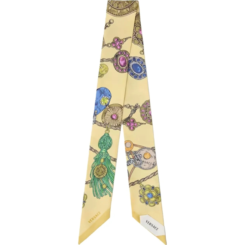 Versace Écharpe en laine Foulard Bandeau con Stampa Gioiello gelb