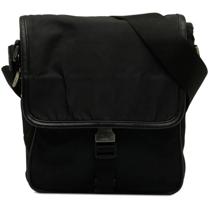 Prada Schultertasche Tessuto Buckle Messenger Bag schwarz