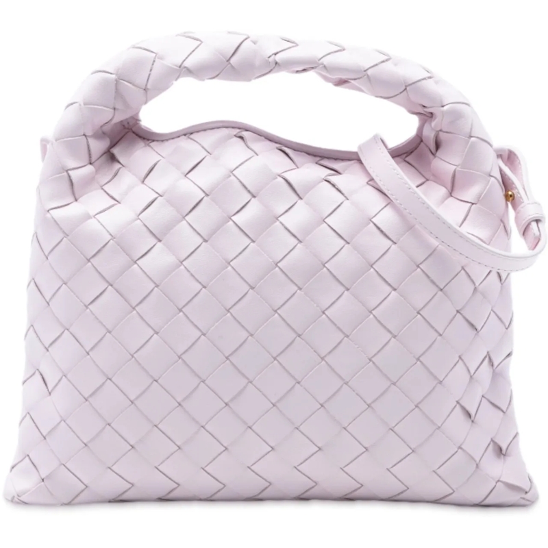 Bottega Veneta Schultertasche Mini Calfskin Intrecciato Hop Satchel rose