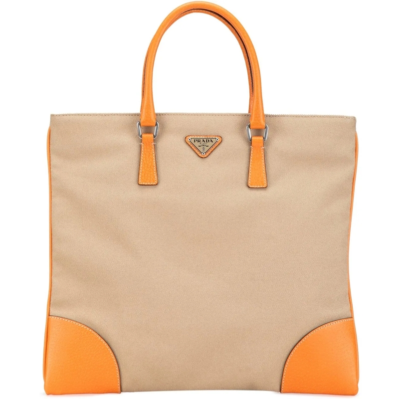 Prada Shopper Cinghiale Trimmed Canapa Tote braun