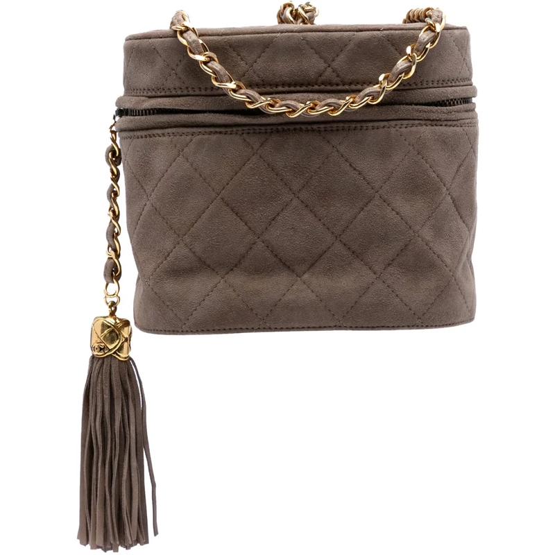 Chanel Sac à bandoulière Quilted Suede Tassel Vanity Bag braun