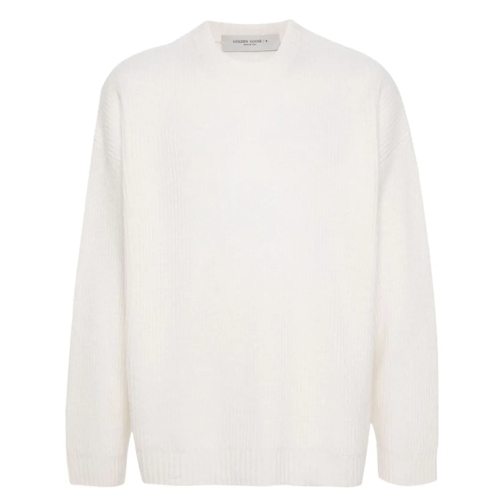 Golden Goose White Ribbed Sweater White Tröja