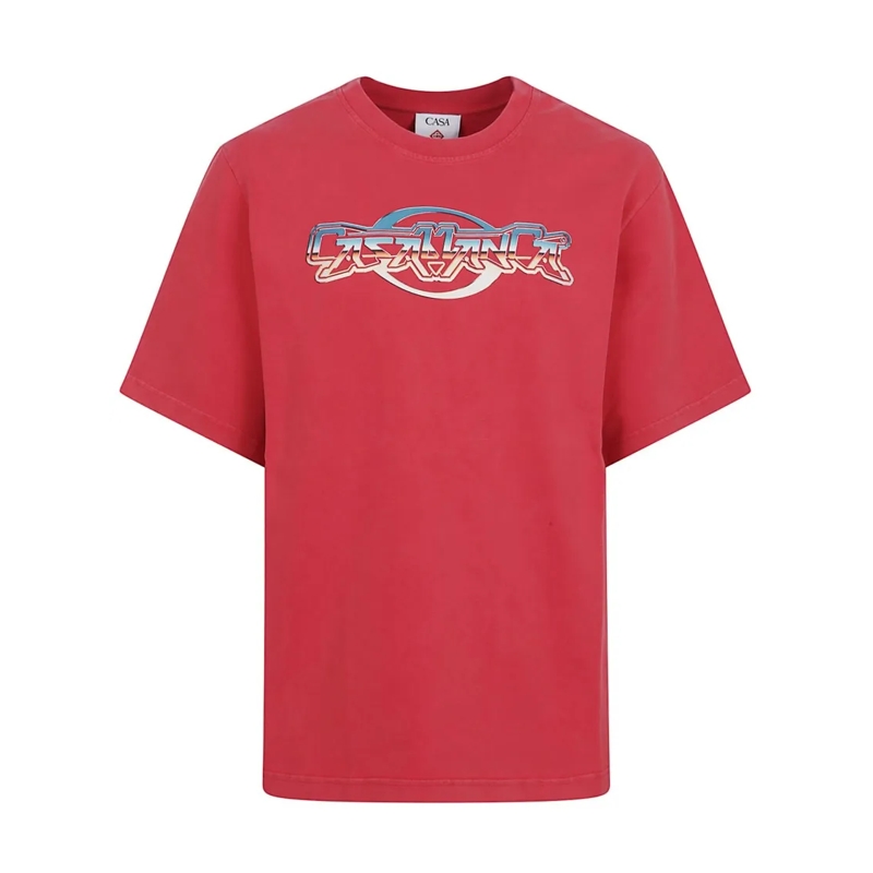 Casablanca T-Shirt Graphic Print Crew Neck T-Shirt Red