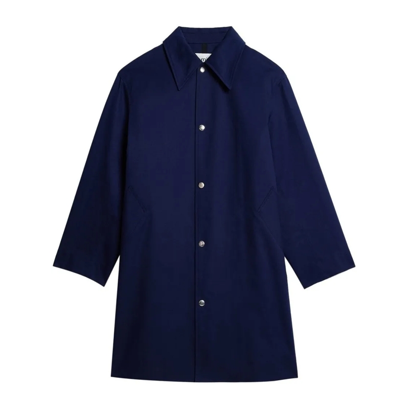 AMI Paris Bontjassen Classic Blue Cotton Coat Blue