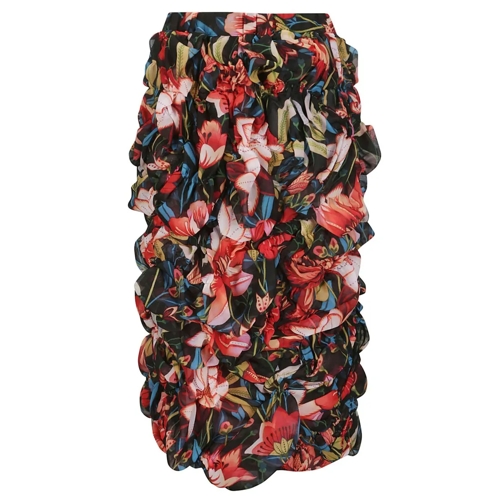 Comme des Garcons Midi-Röcke Floral Print Skirt Black