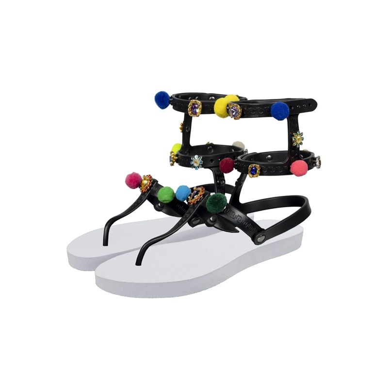 UZURII Flip Flops Zehentrenner Mondriaan Colorful Black weiss(Image 2)