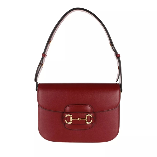 Gucci 1955 Horsebit Shoulder Bag Leather New Cherry Red Crossbody Bag