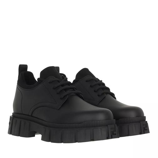 Fendi Lace Up Shoes Leather Black Veterschoenen