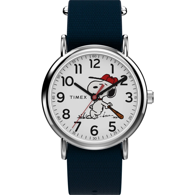 Timex Quarzuhr Quarz-Analoguhr Timex X Peanuts Weekender Baseball blau