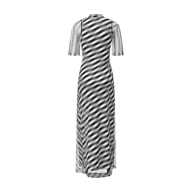 Sportmax Maxikleid Maxikleid Pausa aus Mesh schwarz(Image 2)