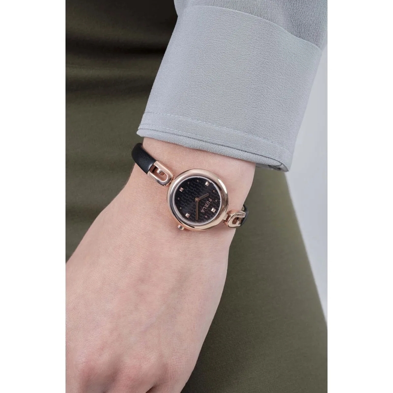 Furla Quarzuhr Quarz Analog Uhr Furla Bangle Leather schwarz(Image 5)