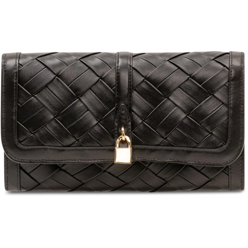 Stella McCartney Geldbörse Portafoglio Ryder con Patta e Intreccio schwarz